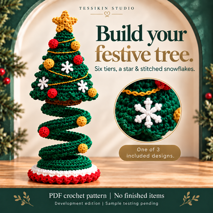 Christmas Spiral Trio Crochet Pattern PDF - Snowman, Santa & Tree