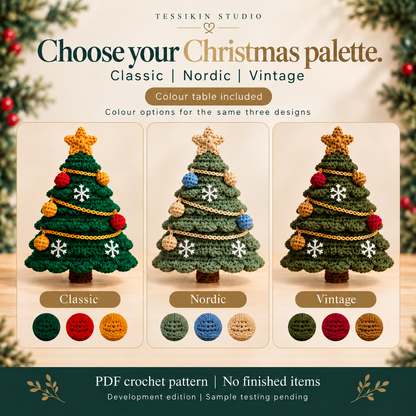 Christmas Spiral Trio Crochet Pattern PDF - Snowman, Santa & Tree