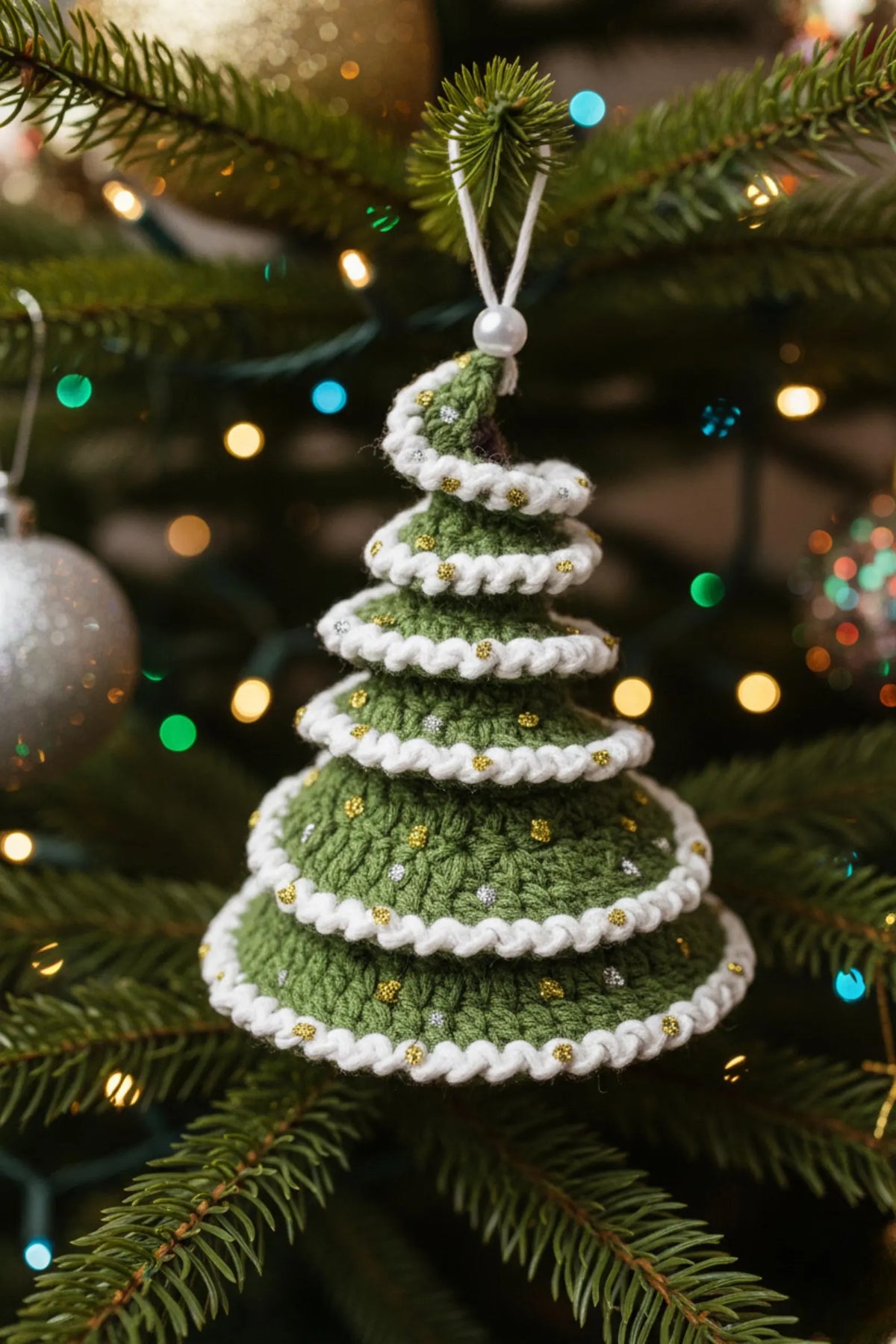 Motif de sapin de Noël en spirale au crochet PDF : motif de décoration de Noël pour décoration de Noël (TÉLÉCHARGEMENT NUMÉRIQUE)