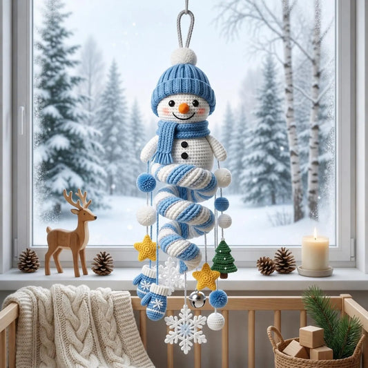 Modèle PDF de bonhomme de neige tournant au crochet, décoration de Noël amigurumi, tutoriel de crochet bonhomme de neige en spirale, décoration de Noël à suspendre (4 modèles inclus)