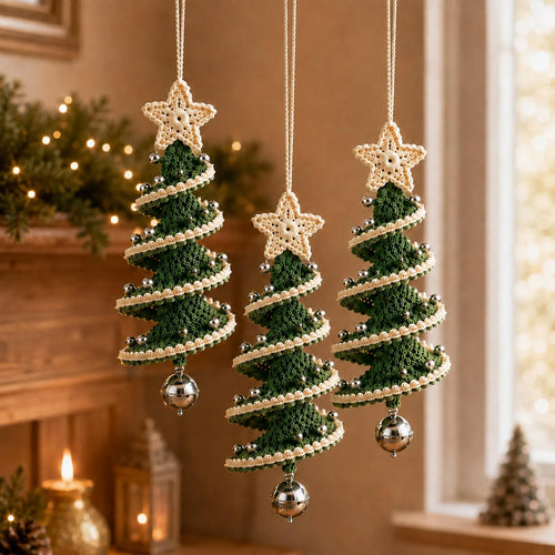 Modèle de sapin de Noël au crochet, décoration à vent, tutoriel PDF de décoration de Noël suspendue en spirale